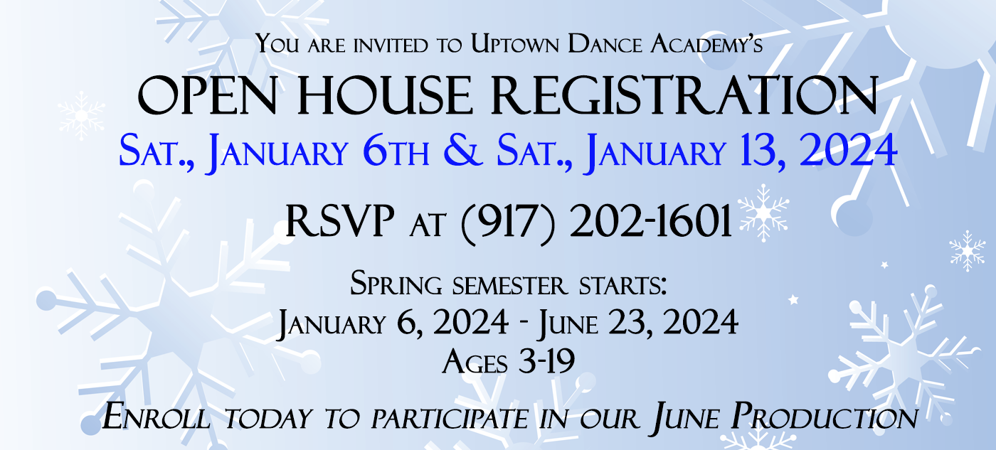 Open House Registration Sat. Jan. 6th and Sat. Jan. 13th 2024
